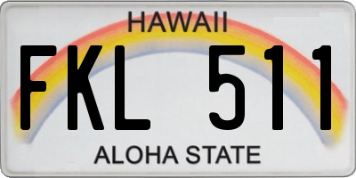HI license plate FKL511