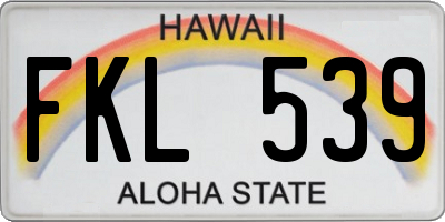 HI license plate FKL539