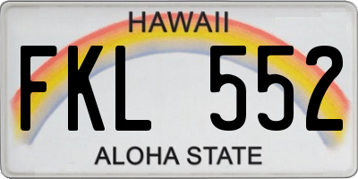 HI license plate FKL552