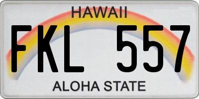 HI license plate FKL557