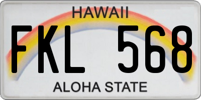 HI license plate FKL568