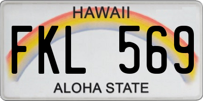 HI license plate FKL569