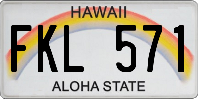 HI license plate FKL571