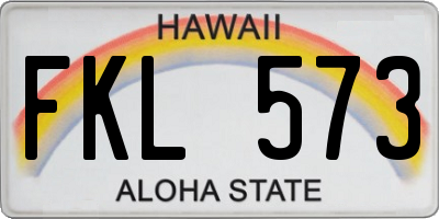 HI license plate FKL573