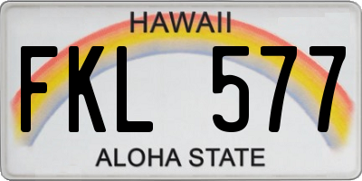 HI license plate FKL577