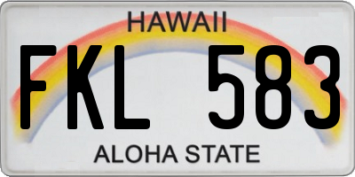 HI license plate FKL583