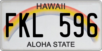 HI license plate FKL596