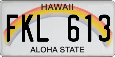 HI license plate FKL613