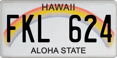 HI license plate FKL624