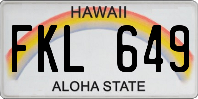HI license plate FKL649