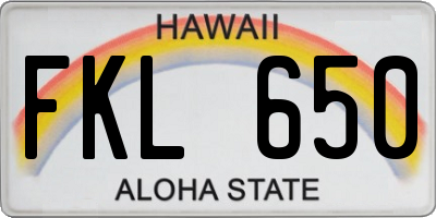 HI license plate FKL650
