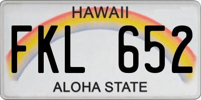 HI license plate FKL652