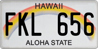 HI license plate FKL656
