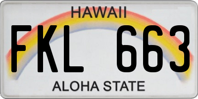 HI license plate FKL663