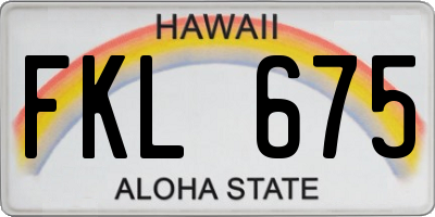 HI license plate FKL675