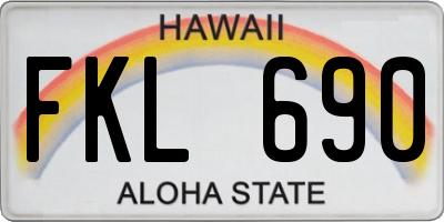 HI license plate FKL690