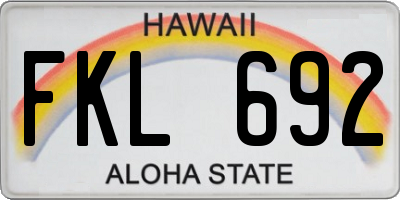HI license plate FKL692