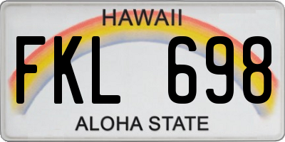 HI license plate FKL698