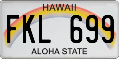 HI license plate FKL699