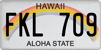 HI license plate FKL709