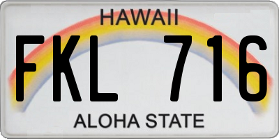 HI license plate FKL716