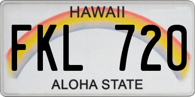 HI license plate FKL720