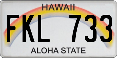 HI license plate FKL733
