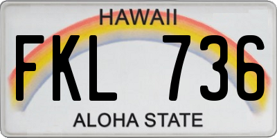 HI license plate FKL736