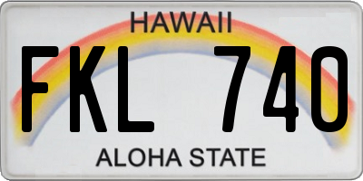 HI license plate FKL740