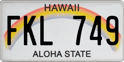HI license plate FKL749