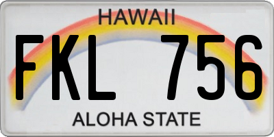 HI license plate FKL756