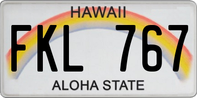HI license plate FKL767