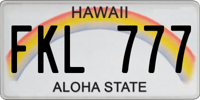 HI license plate FKL777