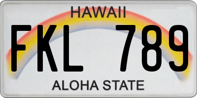 HI license plate FKL789