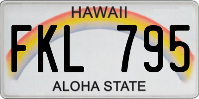 HI license plate FKL795