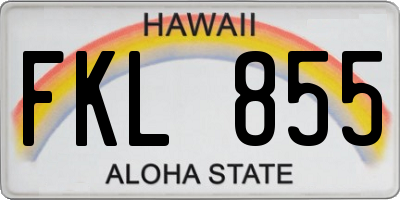 HI license plate FKL855