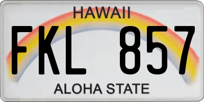 HI license plate FKL857