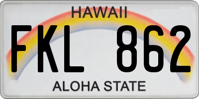 HI license plate FKL862