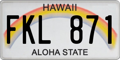 HI license plate FKL871