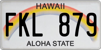 HI license plate FKL879