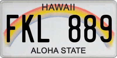 HI license plate FKL889