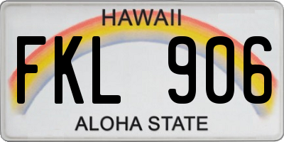 HI license plate FKL906