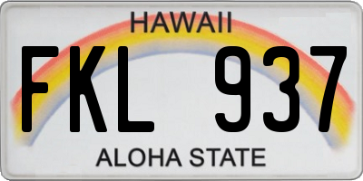 HI license plate FKL937