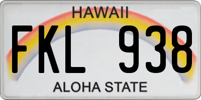 HI license plate FKL938