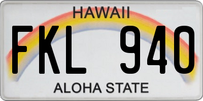 HI license plate FKL940
