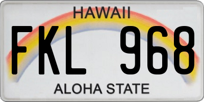 HI license plate FKL968