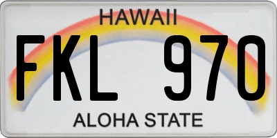 HI license plate FKL970