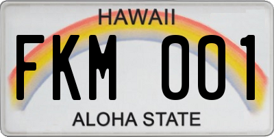 HI license plate FKM001