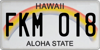 HI license plate FKM018