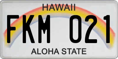 HI license plate FKM021